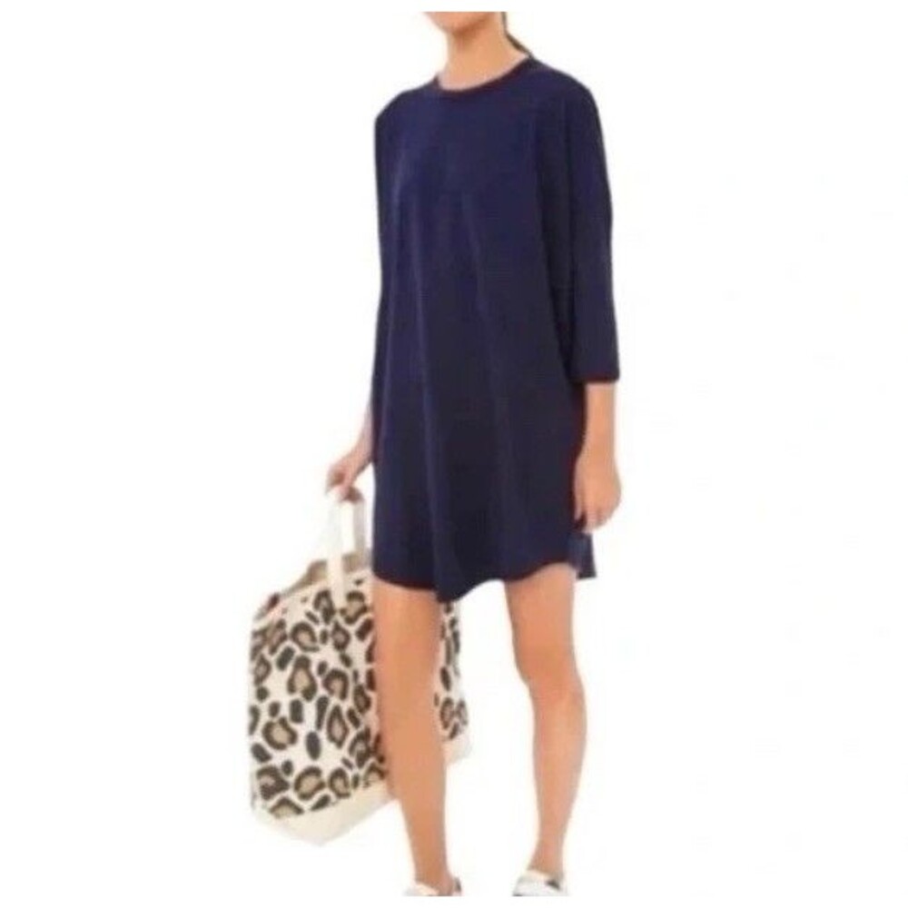Tuckernuck Pomander Place Navy Sue Sweatshirt Dress Blue Tunic M/L Minimalist